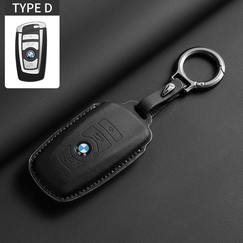 Soft Leather Car Key Case Full Cover Shell For BMW 1 2 3 4 5 6 Series X1 X3 X4 X5 X6 F36 F25 F26 F30 F34 F10 F07 F20 Z10 F15 F16