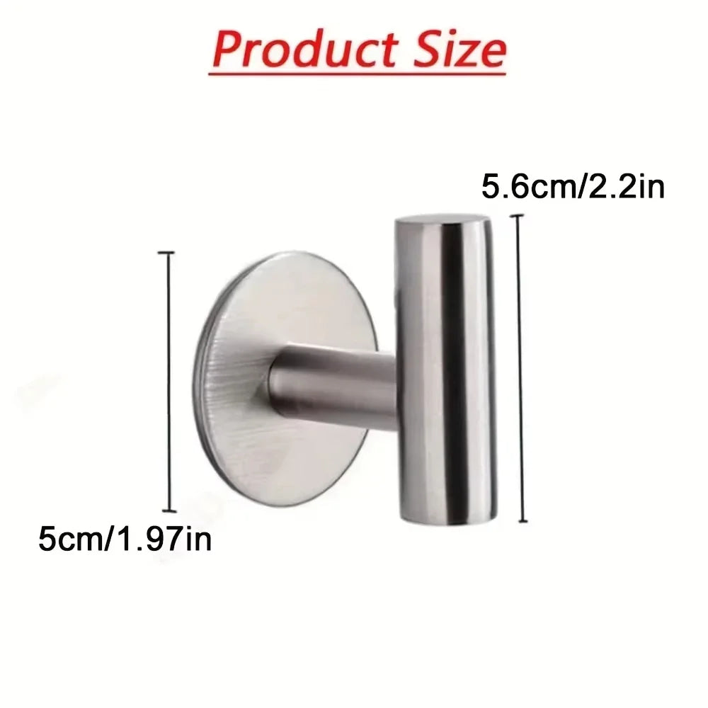 1 Uds., gancho autoadhesivo sin perforaciones, gancho de baño de acero inoxidable, accesorios de baño, organizador de cocina