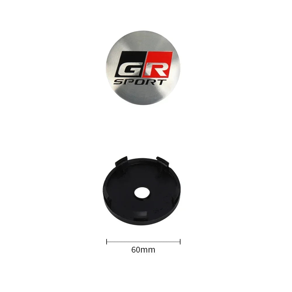 4Pcs 60MM Car Wheel Center Hub Caps Badge Tire Rim Covers For Toyota Fortuner Chr Verso Prius Hiace Yaris TRD Corolla GR Sport