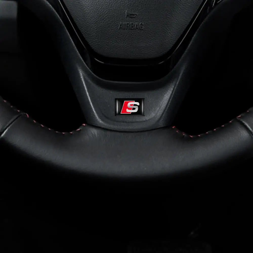 10pcs 3D Epoxy Drop Glue Car Emblem Stickers Badge Decal For Audi RS Sline A3 A4 B8 8P B9 B6 A5 B7 A1 Q3 Q7 Q8 Auto Accessories