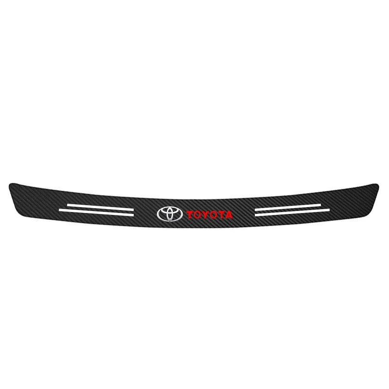 Car Door Threshold Strips Car Trunk Rear Bumper Protective Carbon fiber Leather Stickers For Toyota Camry Yaris Hilux Corolla