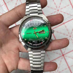 automatic mechanical Orient unisex watch with rotating large dial, fully functional stainless steel world time