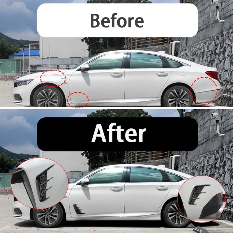 Pair Multipurpose Carbon Fibre Car Shark Gills Emulation Vent Side Air Inlet Hood Decoration Vehicle air outlet Car Body Sticker
