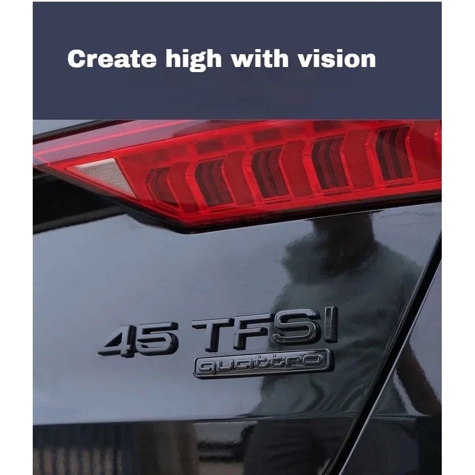 Car Rear Trunk Emblem Sticker For Audi A3 A4 A5 A6 A7 A8 Q3 Q5 Q7 Original Size Quarrto Sline Emblem ABS Black Refit Accessories