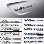 Universal V8 BITURBO 4MATIC+ Car Fender Emblem Badge for Mercedes Benz W220 W201 W222 W204 W176 W124 W212 W213 W177 - Vehicle Ac