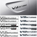 Universal V8 BITURBO 4MATIC+ Car Fender Emblem Badge for Mercedes Benz W220 W201 W222 W204 W176 W124 W212 W213 W177 - Vehicle Ac