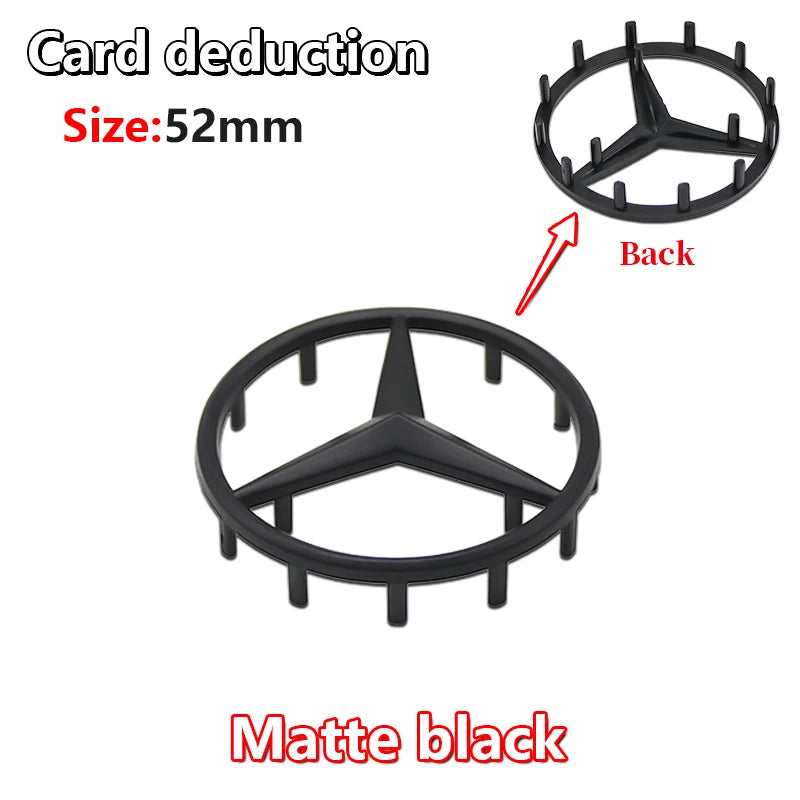 52mm 57mm Pins Sticker Car Steering Wheel Emblem Badge For Mercedes C E S Class CLA CLS W212 W205 W204 Styling Accessories Trim