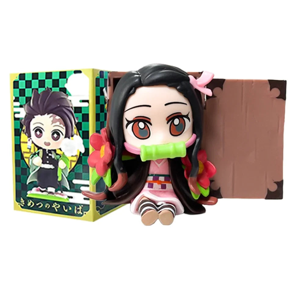 Demon Slayer Tanjiro Kamado Nezuko anime cartoon figure blind box creative personalized statue model ornament surprise gift box