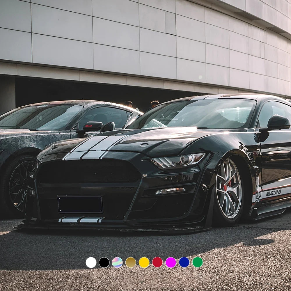 Car Stickers 6pcs Kit, Full Body Vinyl Decals, Racing Stripe Design for Roof Hood Door Exterior Car Modification (Multicolor)