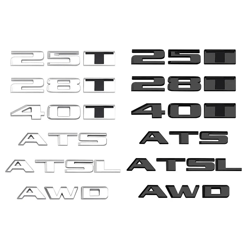 3D Car Rear Trunk Sticker Logo Letters Decals Badge For Cadillac CT4 CT5 CT6 CTS XT4 XT5 XT6 XTS ATS AWD 25T 28T 40T Accessories
