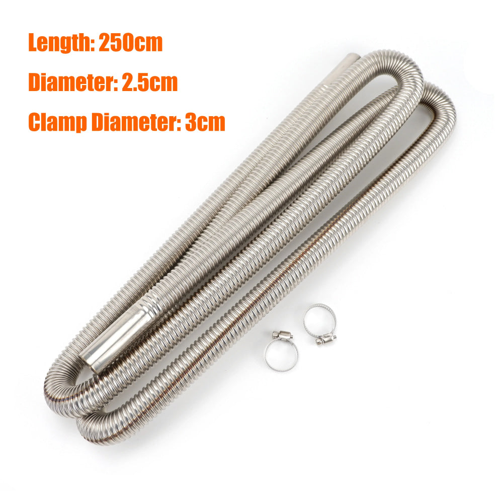 60cm 100cm 120cm 150cm 200cm 250cm 300cm Air Diesel Parking Heater Stainless Steel Exhaust Pipe Tube Gas Vent Hose Car Truck VAN