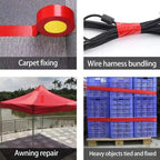 Cinta adhesiva de tela súper adhesiva (1 rollo) - Impermeable, sin hojas de pegamento para reparación de asientos, lona y tiendas de campaña de bicicleta eléctrica