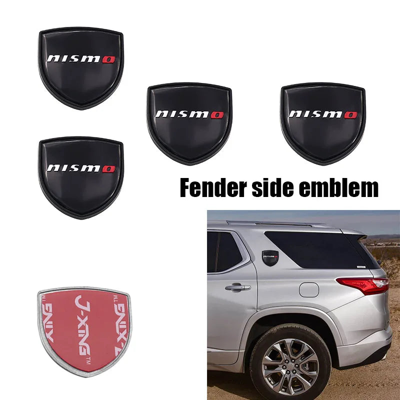 1pcs new metal 3D Car Fender side logo Car door Emblem Rear emblem car window sticker styling Accessories For Nissan nismo