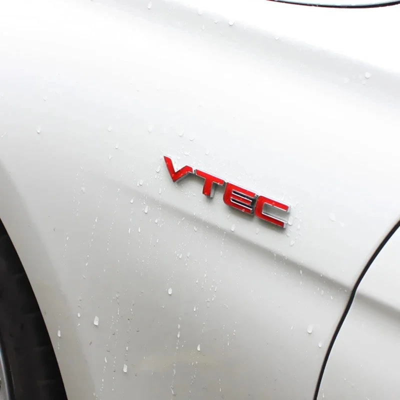3D Metal Logo VTEC Emblem Letters Car Fender Badge Trunk Decal For Honda Civic Accord CB400 Odyssey CRV VTEC Sticker Accessories