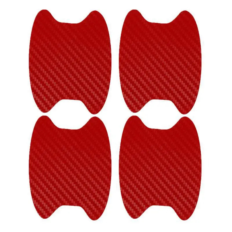 4 unids/set de molduras de estilo de coche, pegatina para puerta de coche, cubierta resistente a arañazos de fibra de carbono, piezas de película de protección de manija automática