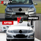 XVIP Chrome Silver Sport Style Racing Grille Bumper Grill For Mercedes Benz C-Class W204 2008-2014 C180 C200 C250 C280 C300 C350
