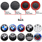 Carbon Fiber 50th Anniversary Front Rear Logo Kit for BMW 82mm 74mm Badge E46 E90 F30 F10   2-Pin Base DIY Replacement Decor Set