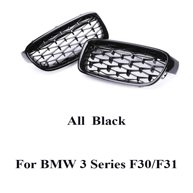 Kidney Front Racing Grille Chrome Black Silver Points Diamond Style Grill For BMW 3 Series F30 F31 2012-2019 320i 328i 330i 340i