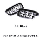 Kidney Front Racing Grille Chrome Black Silver Points Diamond Style Grill For BMW 3 Series F30 F31 2012-2019 320i 328i 330i 340i