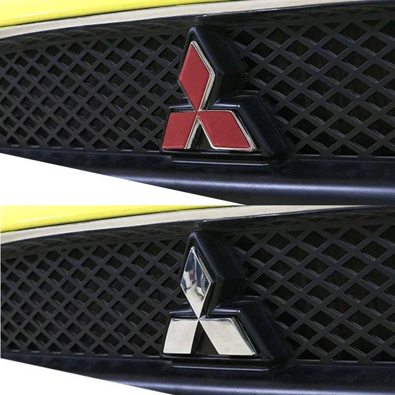 ABS Car Front Grill Emblem for Mitsubishi Outlander Ralliart Lancer ASX Pajero Delica EVO Colt Triton Rear Trunk Badge Sticker