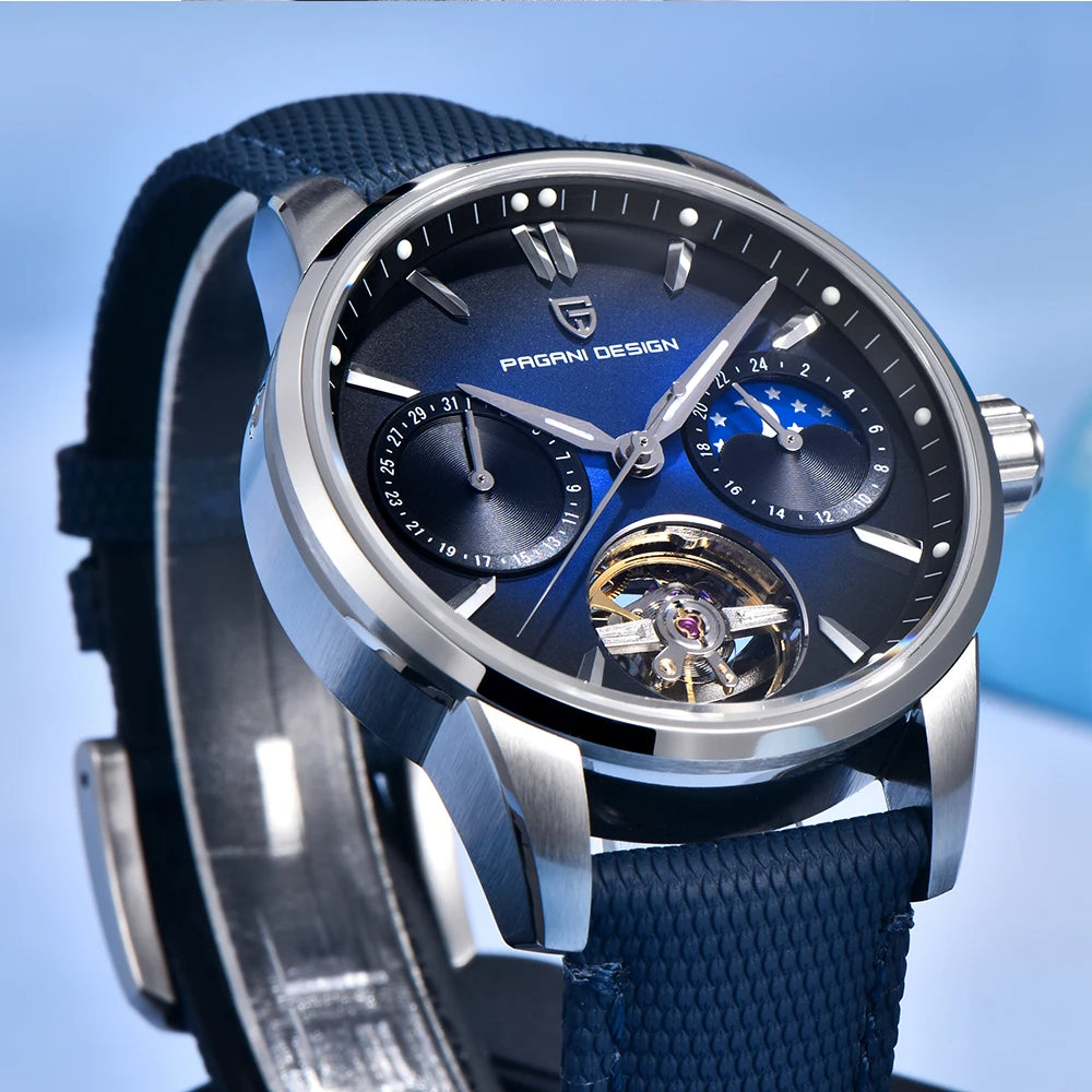 Pagani Design New Men's Automatic Mechanical Watch Tourbillon Clock Sapphire Stainless Steel Men's Military Watch