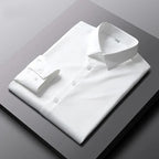 Camisa de color sólido de manga larga informal y de moda para hombre Top de negocios sin planchar y resistente a las arrugas