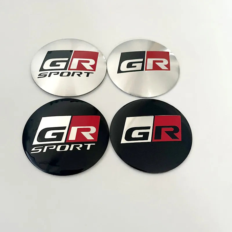 4Pcs 56mm GR Sport Logo Car Wheel Center Hub Caps Stickers Rim Decal For Toyota Corolla 86 Supra CHR Yaris Camry Prius Rav4 Auto