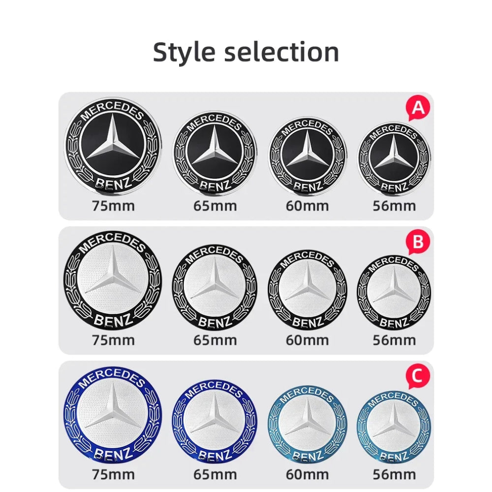 56mm 60mm 65mm 75mm Car Wheel Center Hub Caps Cover Rim Exterior Sticker For Mercedes Benz A B C E Class GLC GLK GLE GLA CLA GLB