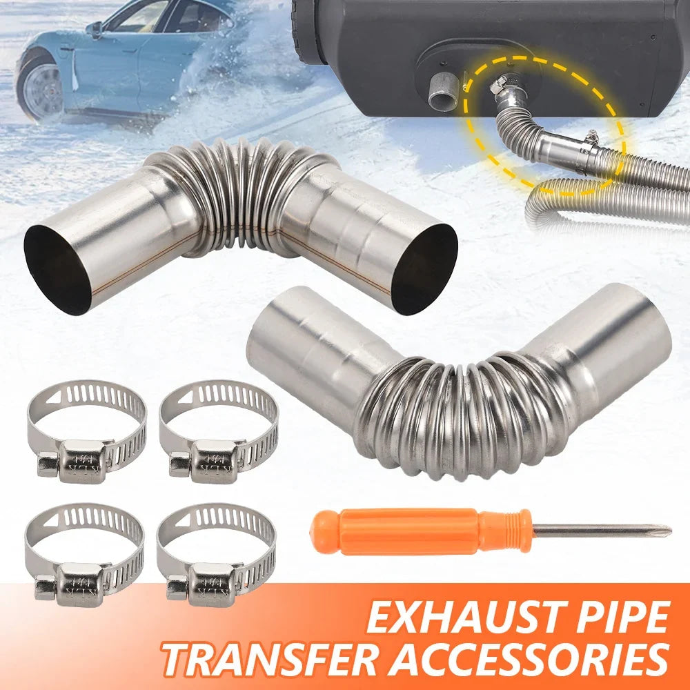 25mm Inner Diameter Parking heater Exhaust Pipe Muffler Adapter Fittings 12-24V 2-8KW Universal For Webasto Eberspacher