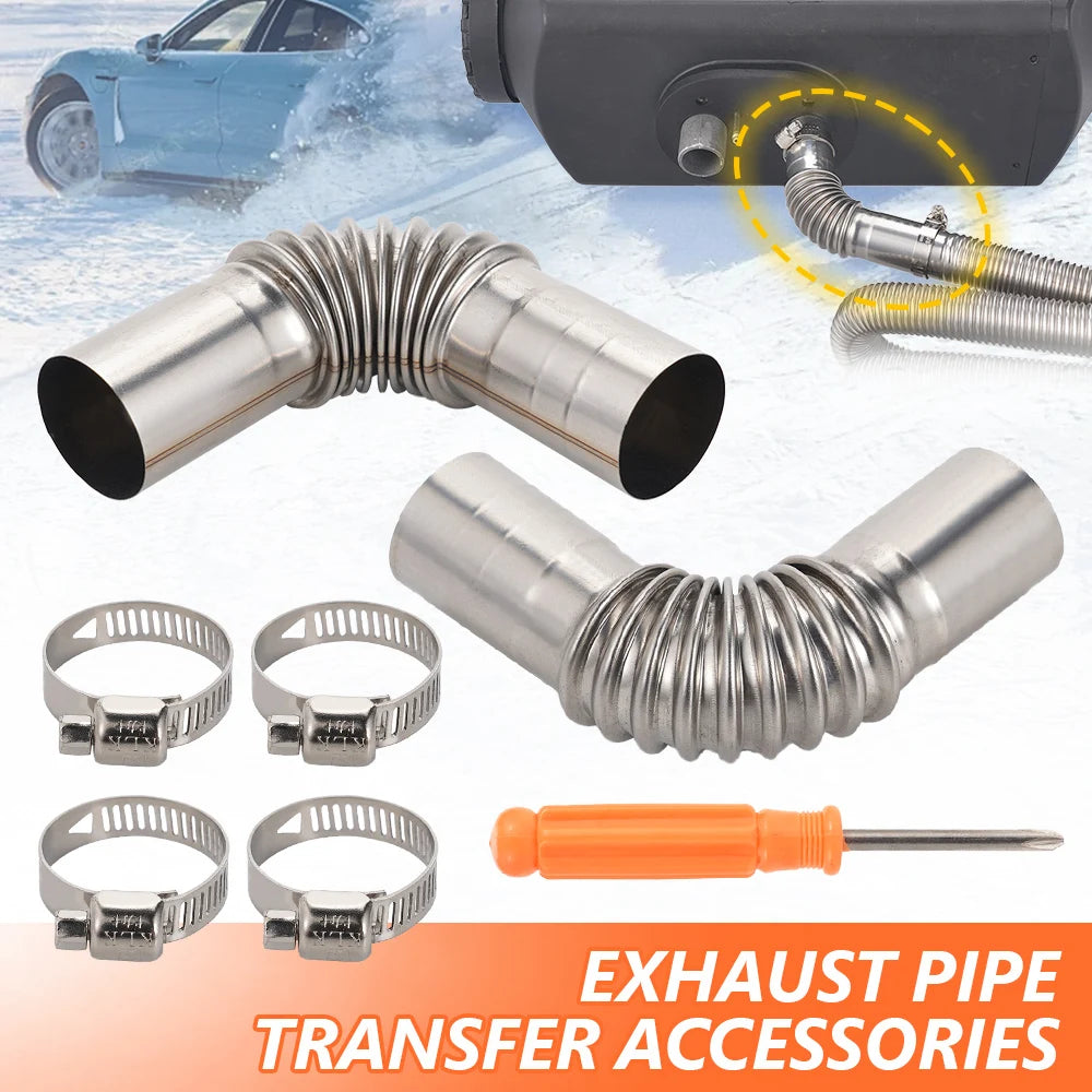 25mm Inner Diameter Parking heater Exhaust Pipe Muffler Adapter Fittings 12-24V 2-8KW Universal For Webasto Eberspacher