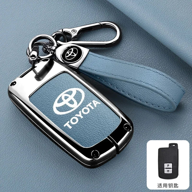 Leather Car Key Case Cover Protective Shell For Toyota Auris Camry RAV4 Avalon Yaris Verso 2012 2013 2014 2015 2016 2017 2018