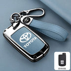 Leather Car Key Case Cover Protective Shell For Toyota Auris Camry RAV4 Avalon Yaris Verso 2012 2013 2014 2015 2016 2017 2018