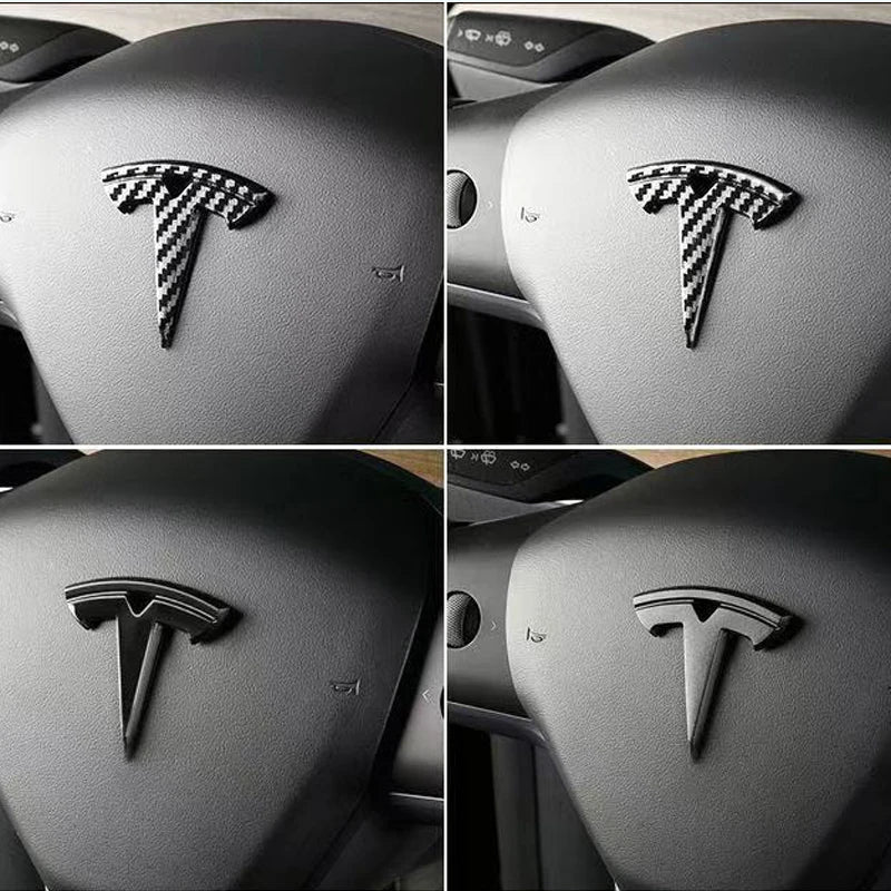 ABS Car Steering Wheel Emblem Sticker Accessories For Tesla SpaceX Model 3 Highland 2023 Model S Model X Model Y Model Y-Eur Roa