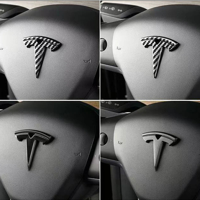 ABS Car Steering Wheel Emblem Sticker Accessories For Tesla SpaceX Model 3 Highland 2023 Model S Model X Model Y Model Y-Eur Roa