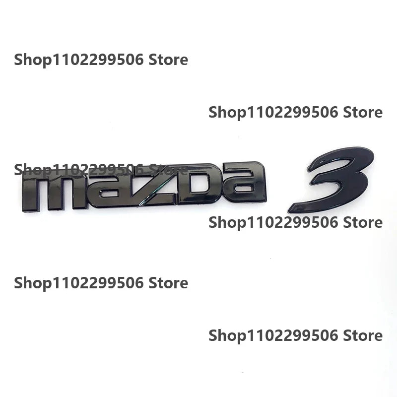 Mazda 3 sport glossy black ABS Car Front Grille Eemblem Rear Trunk Badge Sticker For 2008-2013 Mazda 3 Logo Accessories