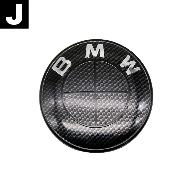 Carbon Fiber 50th Anniversary Front Rear Logo Kit for BMW 82mm 74mm Badge E46 E90 F30 F10   2-Pin Base DIY Replacement Decor Set