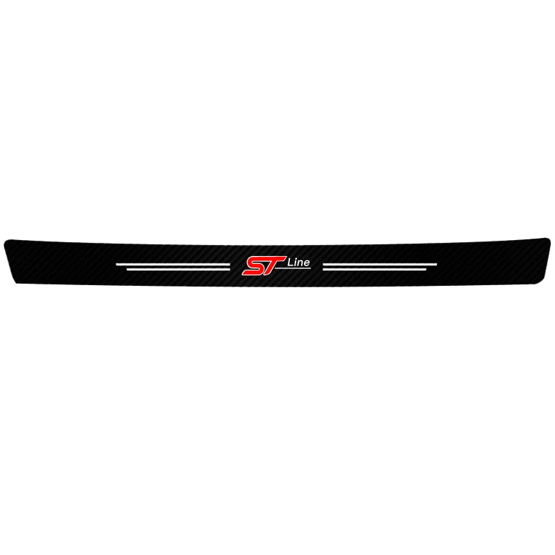 1/4/5Pcs Car Door Sill Scuff Plate Decor Carbon Fiber Stickers For Ford ST Line Focus Fiesta Shelby Edge Mondeo Explorer Transit
