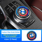 4.5CM 4.8CM Carbon Fibre Car Center Console Knob Stickers Decoration Accessories For BMW 1 2 3 4 5 6 Series GT Z4 X3 X4 X5 X6 X7
