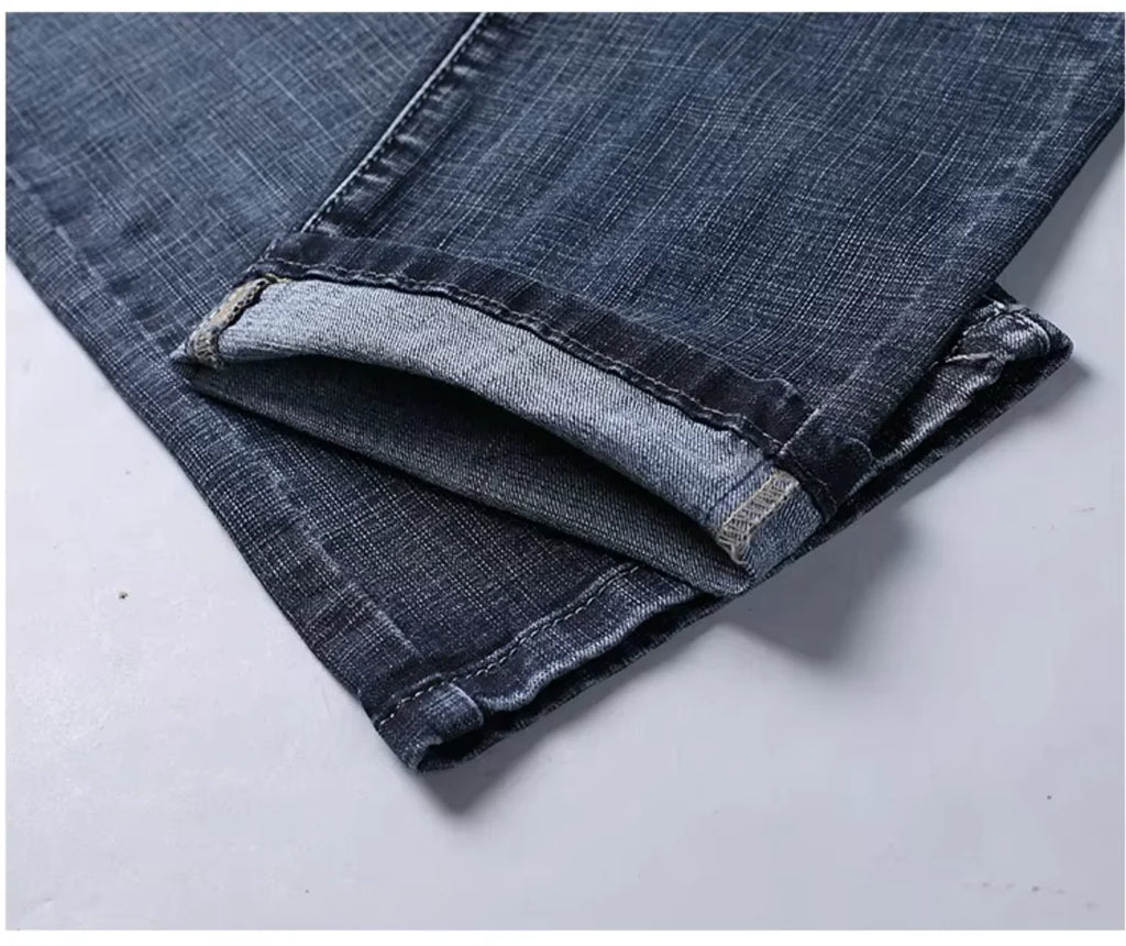 Wthinlee, Nuevos Jeans Casuales para Hombre, Corte Recto, Elásticos, Clásicos, Azules y Negros, Pantalones de Mezclilla para Trabajo, Ropa Masculina