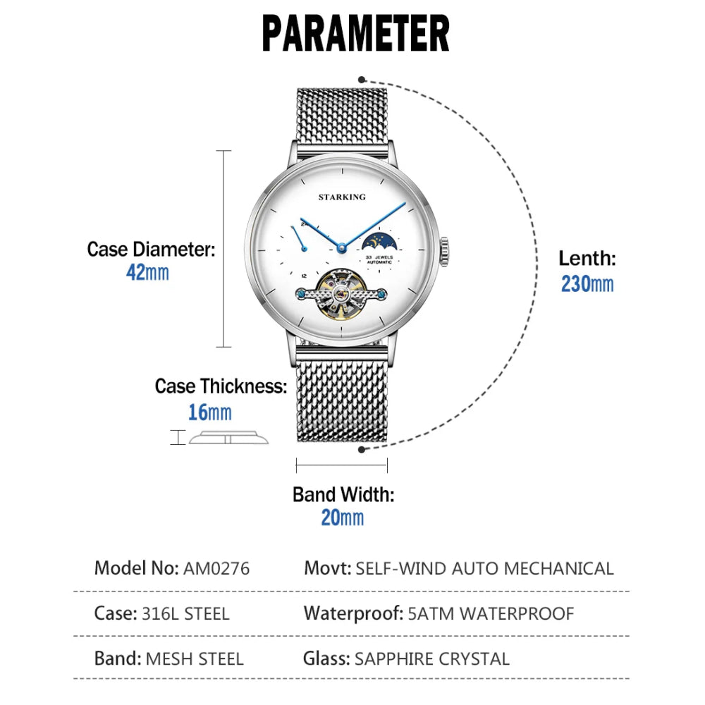 Classic Men's Watches Tourbillon Multi-function Full Automatic Men Watch High end Male Steel Strap Waterproof Wrist watches