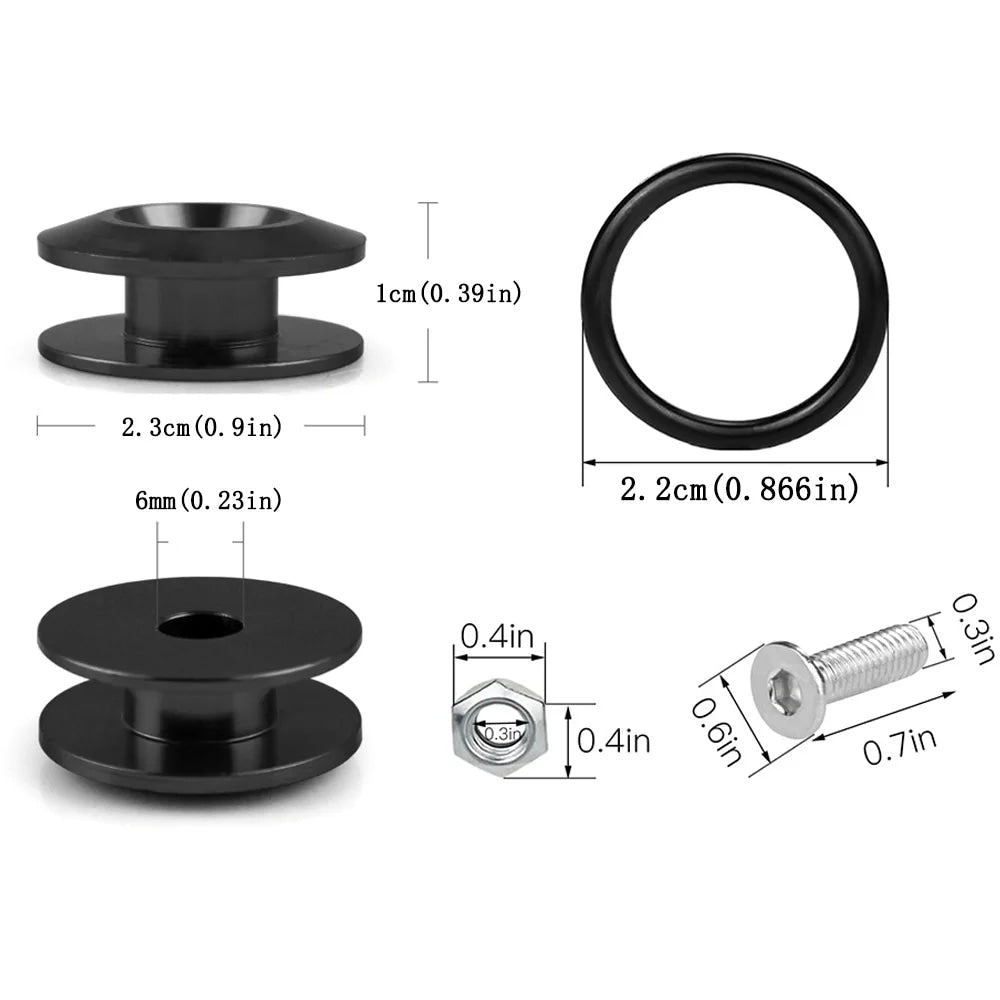 Multiple colors Universal Front Rear Bumper Trunk Quick Release Fastener Kit with Release Tabs and O-Ring For Racing Drifting