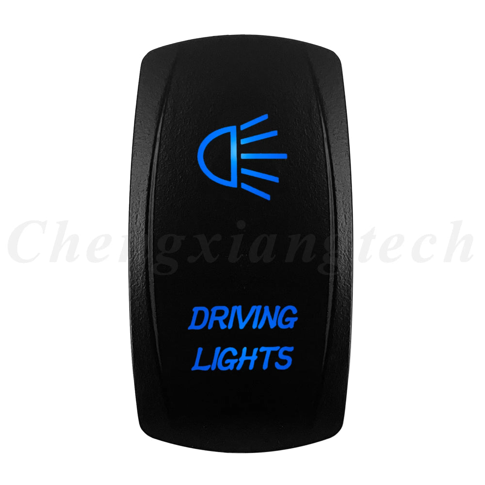 12V 20A Blue Led Car Boat Laser Rocker Switch ON OFF, (ON) OFF, ON OFF ON, (ON) OFF ON, (ON) OFF (ON) Waterproof