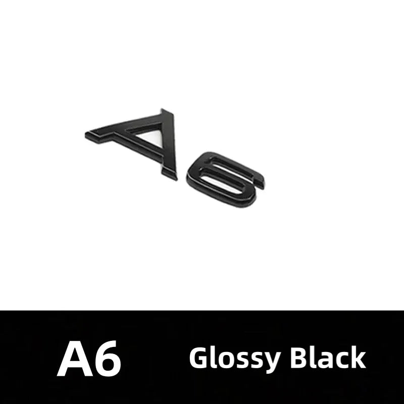 Car Rear Trunk Emblem Sticker For Audi A3 A4 A5 A6 A7 A8 Q3 Q5 Q7 Original Size Quarrto Sline Emblem ABS Black Refit Accessories