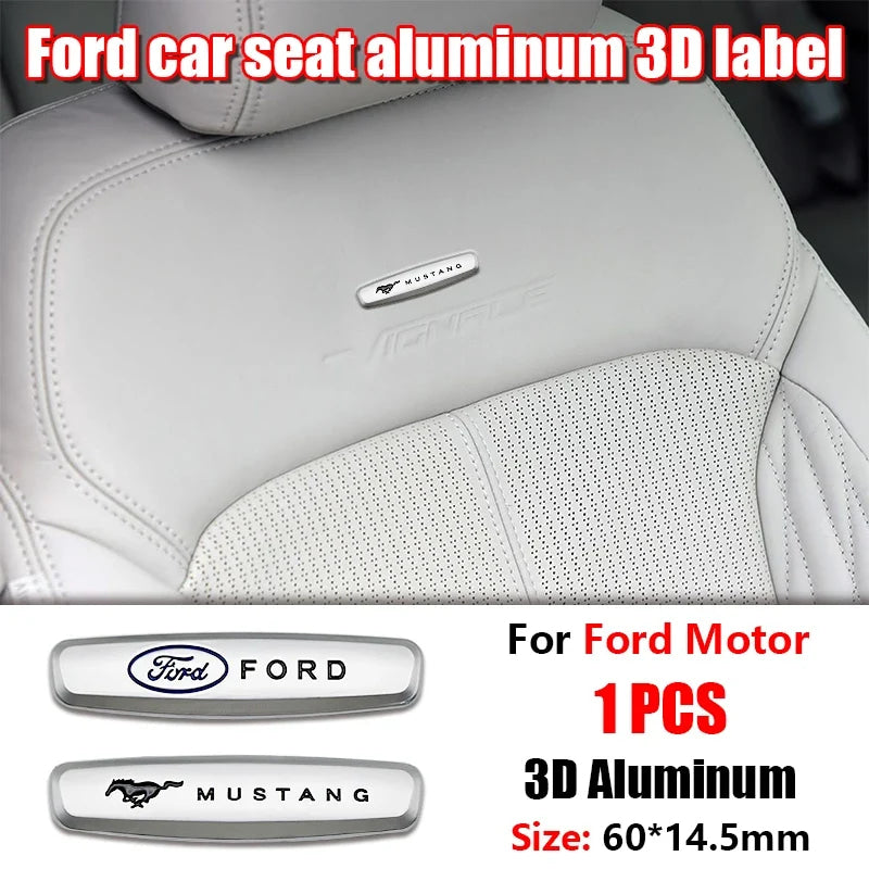 Ford  Seat Sticker Metal Badge Seat Mustang Badge For Ford Mustang Shelby Cobra Focus Mondeo F-150 Accessories Interior Sticker