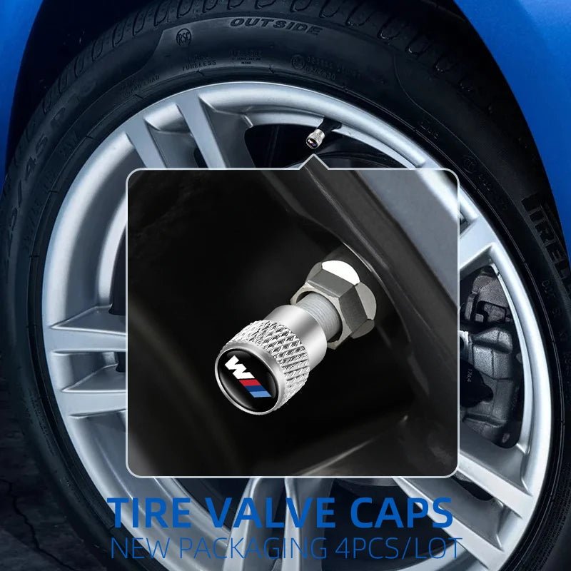 QMM-8685 Car Aluminum Wheel Tire Valve Stem Caps Airtight Covers For BMW M 50th Anniversary Celebration E46 E90 E60 F30 E39 E36