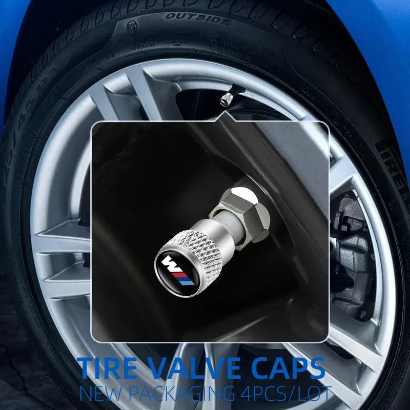 QMM-8685 Car Aluminum Wheel Tire Valve Stem Caps Airtight Covers For BMW M 50th Anniversary Celebration E46 E90 E60 F30 E39 E36