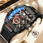 POEDAGAR Fashion Military Men's Watches Luminous Waterproof Date Sports Male Clock Chronograph Silicone Quartz Luxury Wristwatch