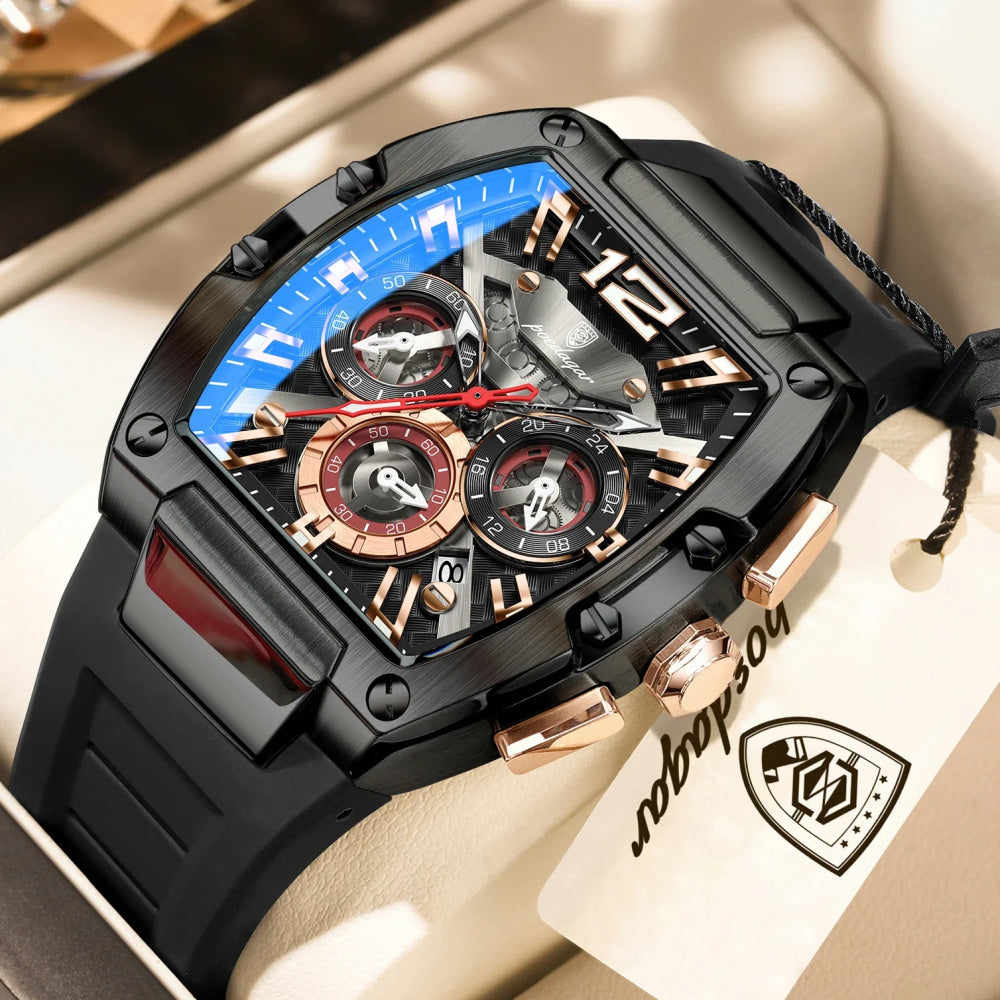 POEDAGAR Fashion Military Men's Watches Luminous Waterproof Date Sports Male Clock Chronograph Silicone Quartz Luxury Wristwatch