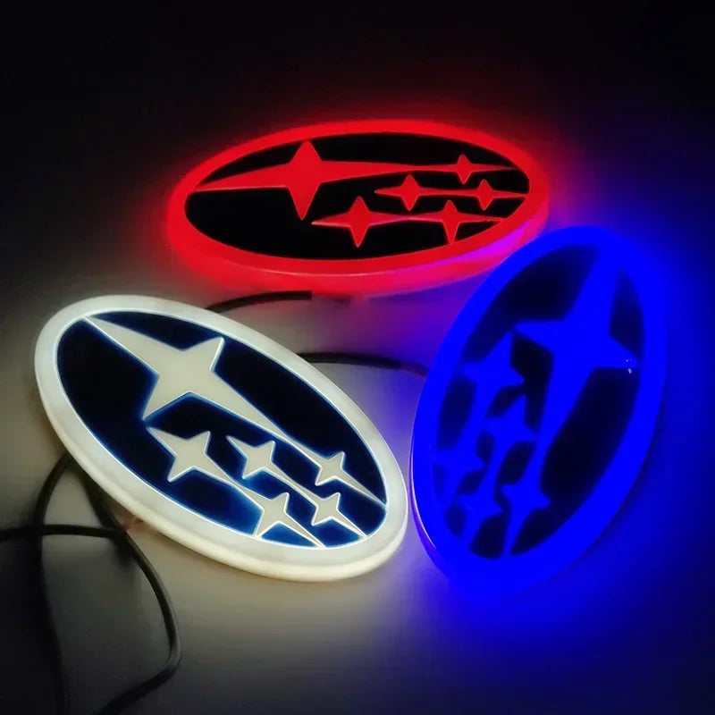 14X7.3cm 4D LED Car Rear Logo Emblem Light Tail Trunk Badge for Subaru Forester XV STI WRX BRZ Tribeca Outback Impreza Legacy