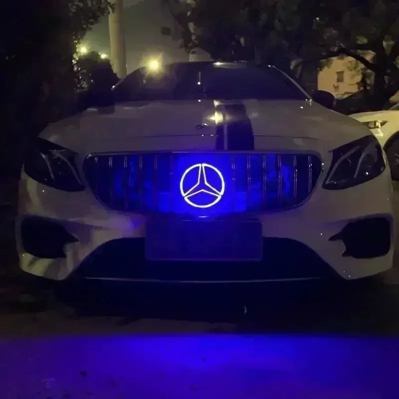 Car Front Grilled Star Emblem LED For Mercedes W205 W212 W213 W204 ML W166 CLA W253 A W176 W177 C W204 E GLK X204 GLA GLC GLE B